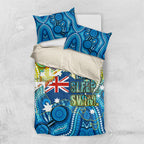 Australia National Swimming Team Bedding Set Aboriginal Dot Art Ocean Wave Pattern