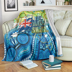 Australia National Swimming Team Blanket Aboriginal Dot Art Ocean Wave Pattern