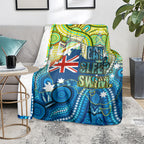 Australia National Swimming Team Blanket Aboriginal Dot Art Ocean Wave Pattern