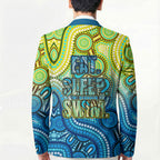 Australia National Swimming Team Blazer Aboriginal Dot Art Ocean Wave Pattern