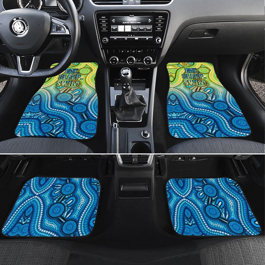 Australia National Swimming Team Car Mats Aboriginal Dot Art Ocean Wave Pattern