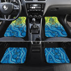 Australia National Swimming Team Car Mats Aboriginal Dot Art Ocean Wave Pattern
