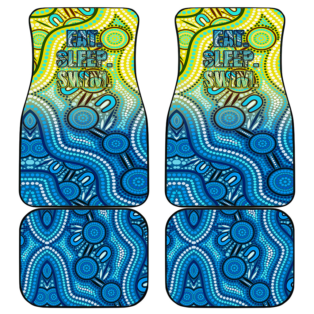 Australia National Swimming Team Car Mats Aboriginal Dot Art Ocean Wave Pattern