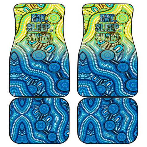 Australia National Swimming Team Car Mats Aboriginal Dot Art Ocean Wave Pattern