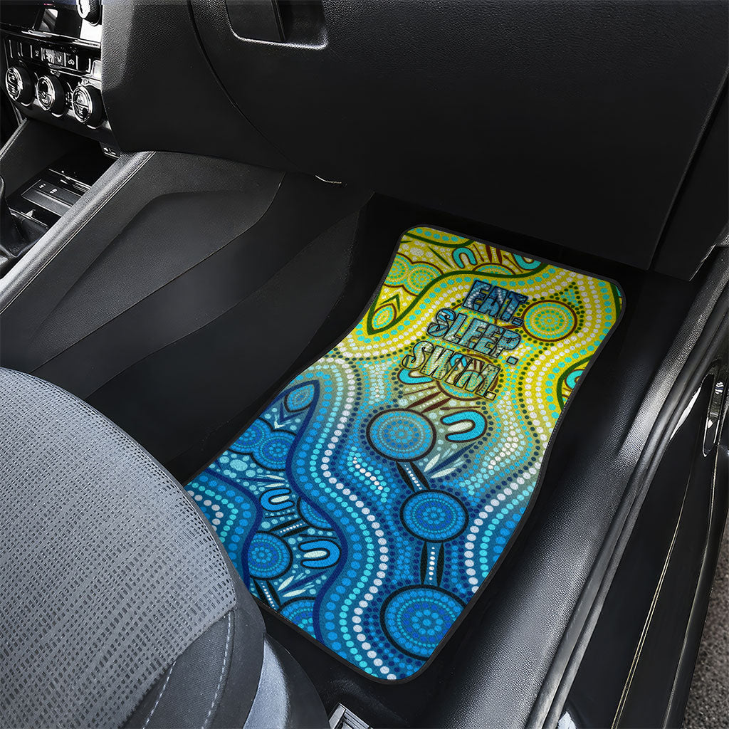 Australia National Swimming Team Car Mats Aboriginal Dot Art Ocean Wave Pattern