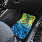 Australia National Swimming Team Car Mats Aboriginal Dot Art Ocean Wave Pattern