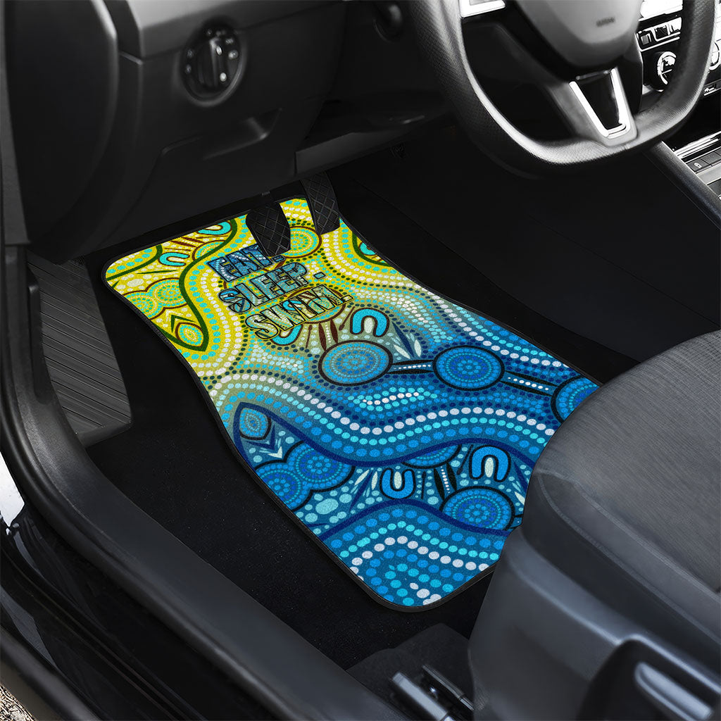 Australia National Swimming Team Car Mats Aboriginal Dot Art Ocean Wave Pattern