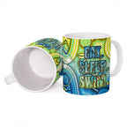 Australia National Swimming Team Ceramic Mug Aboriginal Dot Art Ocean Wave Pattern
