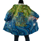 Australia National Swimming Team Cloak Aboriginal Dot Art Ocean Wave Pattern