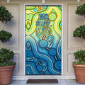 Australia National Swimming Team Door Cover Aboriginal Dot Art Ocean Wave Pattern