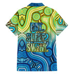 Australia National Swimming Team Family Matching Mermaid Dress and Hawaiian Shirt Aboriginal Dot Art Ocean Wave Pattern