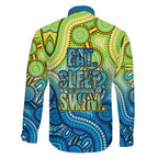 Australia National Swimming Team Family Matching Tank Maxi Dress and Hawaiian Shirt Aboriginal Dot Art Ocean Wave Pattern