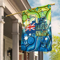Australia National Swimming Team Garden Flag Aboriginal Dot Art Ocean Wave Pattern