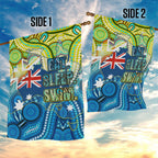 Australia National Swimming Team Garden Flag Aboriginal Dot Art Ocean Wave Pattern