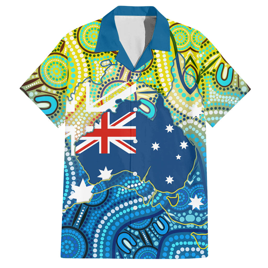 Australia National Swimming Team Hawaiian Shirt Aboriginal Dot Art Ocean Wave Pattern