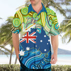 Australia National Swimming Team Hawaiian Shirt Aboriginal Dot Art Ocean Wave Pattern