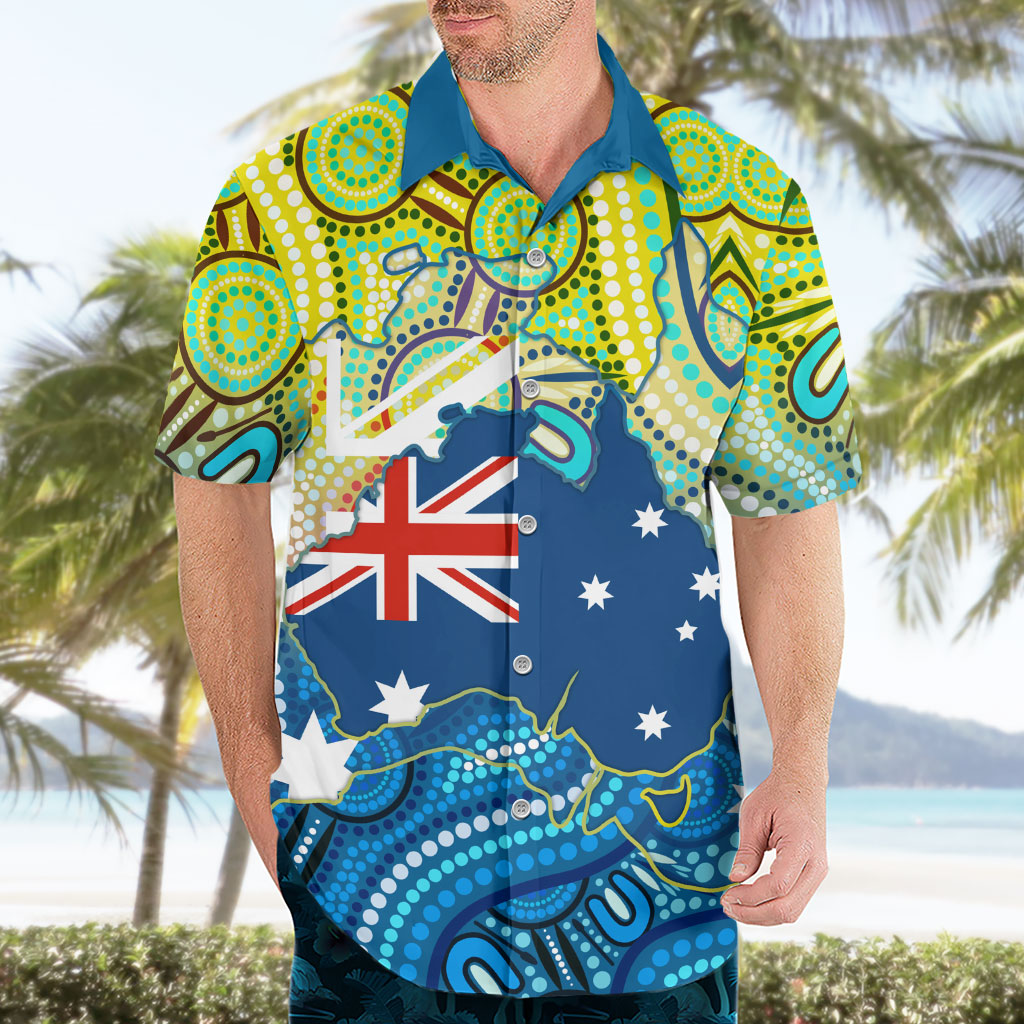 Australia National Swimming Team Hawaiian Shirt Aboriginal Dot Art Ocean Wave Pattern