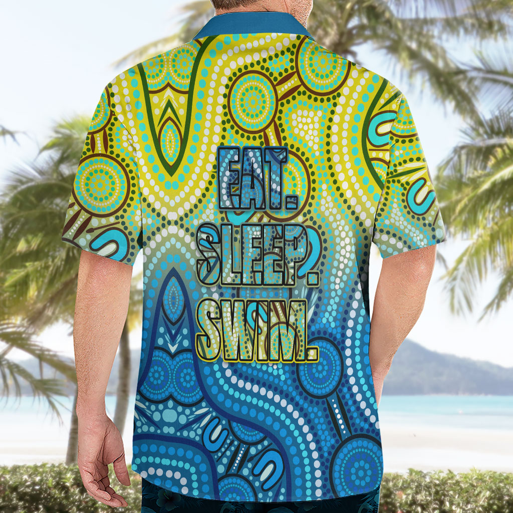 Australia National Swimming Team Hawaiian Shirt Aboriginal Dot Art Ocean Wave Pattern