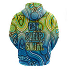 Australia National Swimming Team Hoodie Aboriginal Dot Art Ocean Wave Pattern