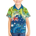 Australia National Swimming Team Kid Hawaiian Shirt Aboriginal Dot Art Ocean Wave Pattern