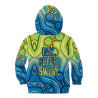 Australia National Swimming Team Kid Hoodie Aboriginal Dot Art Ocean Wave Pattern