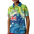 Australia National Swimming Team Kid Polo Shirt Aboriginal Dot Art Ocean Wave Pattern