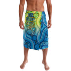 Australia National Swimming Team Lavalava Aboriginal Dot Art Ocean Wave Pattern