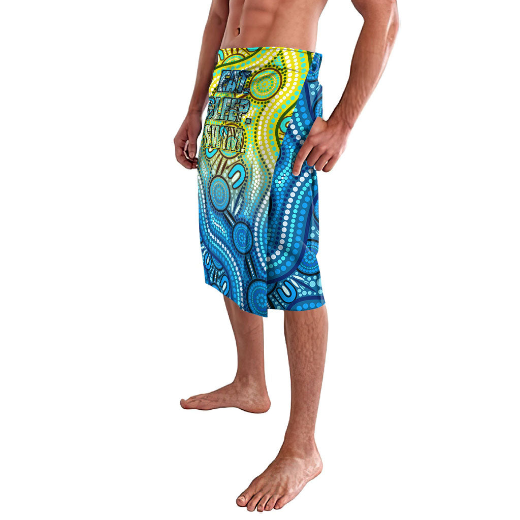 Australia National Swimming Team Lavalava Aboriginal Dot Art Ocean Wave Pattern