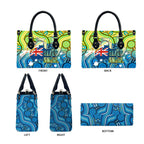 Australia National Swimming Team Leather Bag Aboriginal Dot Art Ocean Wave Pattern