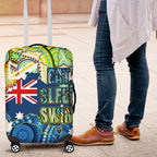 Australia National Swimming Team Luggage Cover Aboriginal Dot Art Ocean Wave Pattern