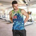 Australia National Swimming Team Men Tank Top Aboriginal Dot Art Ocean Wave Pattern