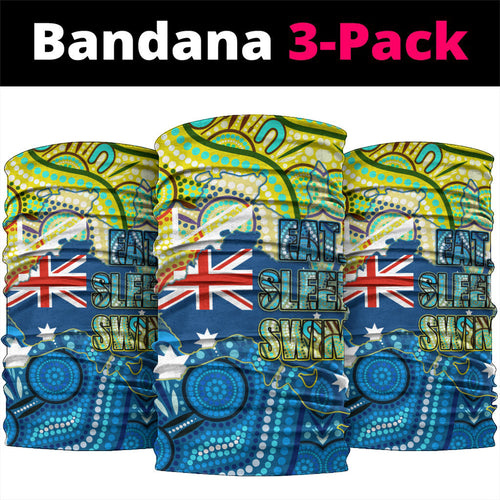Australia National Swimming Team Neck Gaiter Aboriginal Dot Art Ocean Wave Pattern