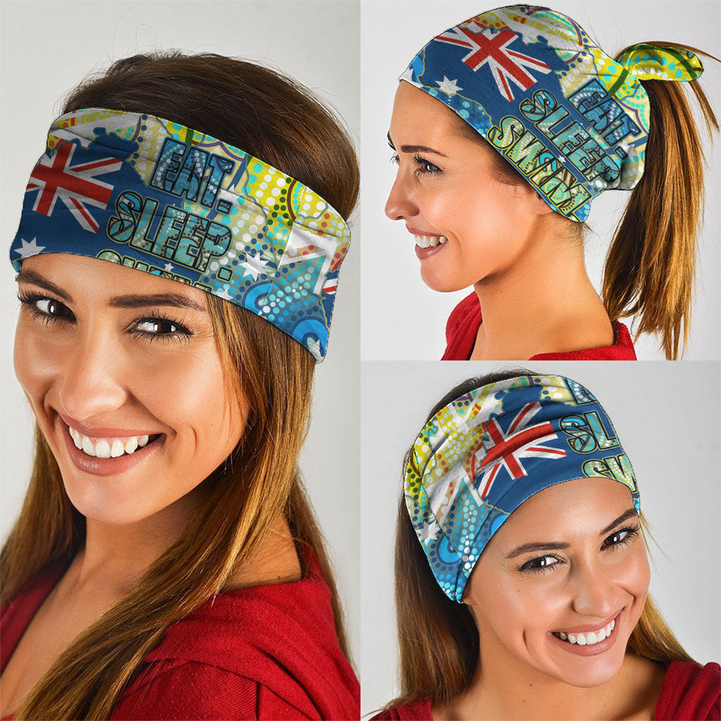Australia National Swimming Team Neck Gaiter Aboriginal Dot Art Ocean Wave Pattern