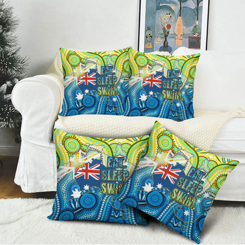 Australia National Swimming Team Pillow Cover Aboriginal Dot Art Ocean Wave Pattern