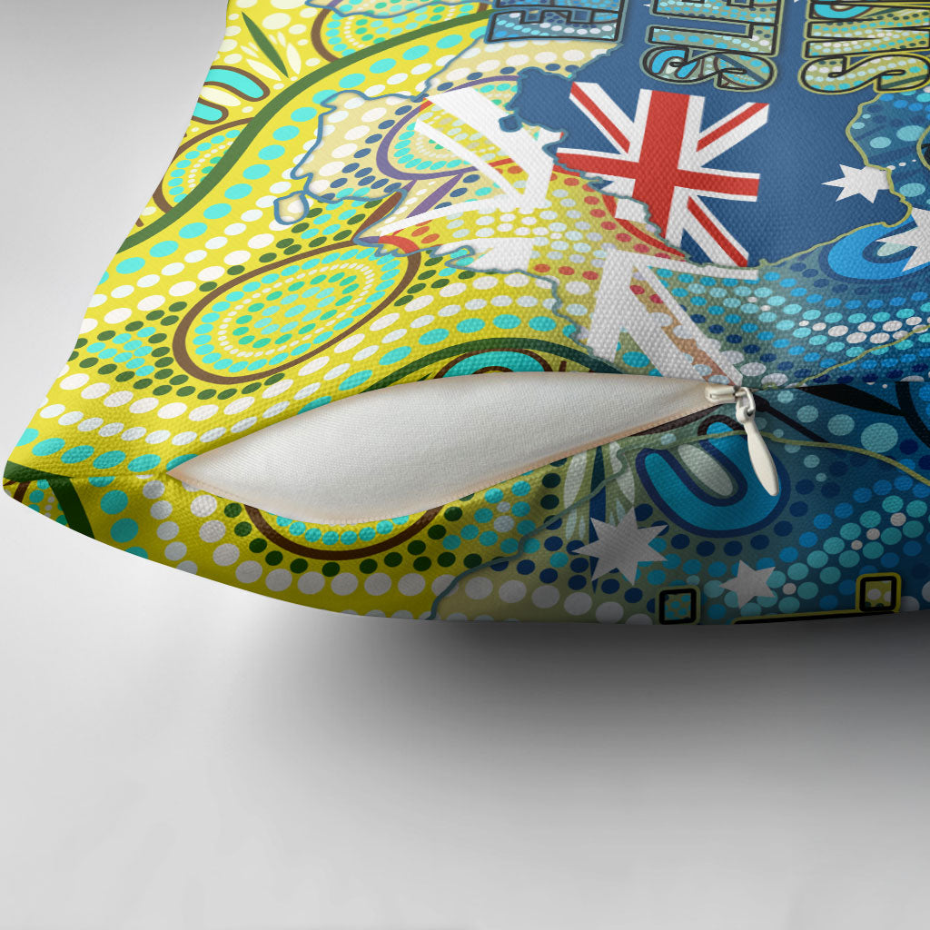 Australia National Swimming Team Pillow Cover Aboriginal Dot Art Ocean Wave Pattern