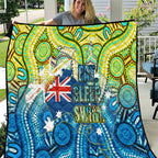 Australia National Swimming Team Quilt Aboriginal Dot Art Ocean Wave Pattern