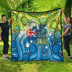 Australia National Swimming Team Quilt Aboriginal Dot Art Ocean Wave Pattern
