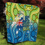 Australia National Swimming Team Quilt Aboriginal Dot Art Ocean Wave Pattern