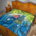 Australia National Swimming Team Quilt Aboriginal Dot Art Ocean Wave Pattern