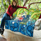 Australia National Swimming Team Quilt Aboriginal Dot Art Ocean Wave Pattern