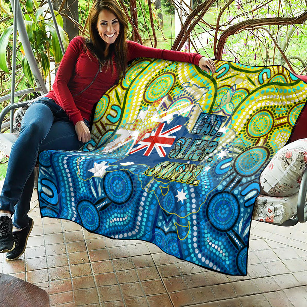 Australia National Swimming Team Quilt Aboriginal Dot Art Ocean Wave Pattern