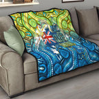Australia National Swimming Team Quilt Aboriginal Dot Art Ocean Wave Pattern