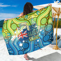 Australia National Swimming Team Sarong Aboriginal Dot Art Ocean Wave Pattern