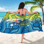 Australia National Swimming Team Sarong Aboriginal Dot Art Ocean Wave Pattern