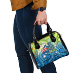 Australia National Swimming Team Shoulder Handbag Aboriginal Dot Art Ocean Wave Pattern