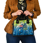 Australia National Swimming Team Shoulder Handbag Aboriginal Dot Art Ocean Wave Pattern
