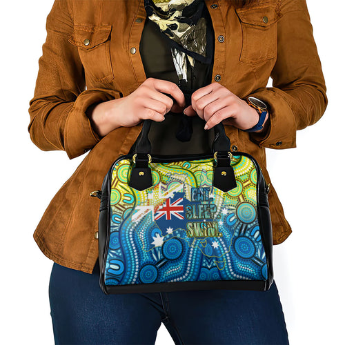 Australia National Swimming Team Shoulder Handbag Aboriginal Dot Art Ocean Wave Pattern