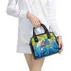 Australia National Swimming Team Shoulder Handbag Aboriginal Dot Art Ocean Wave Pattern