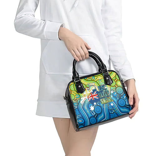 Australia National Swimming Team Shoulder Handbag Aboriginal Dot Art Ocean Wave Pattern