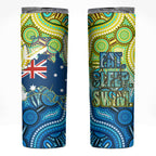 Australia National Swimming Team Skinny Tumbler Aboriginal Dot Art Ocean Wave Pattern